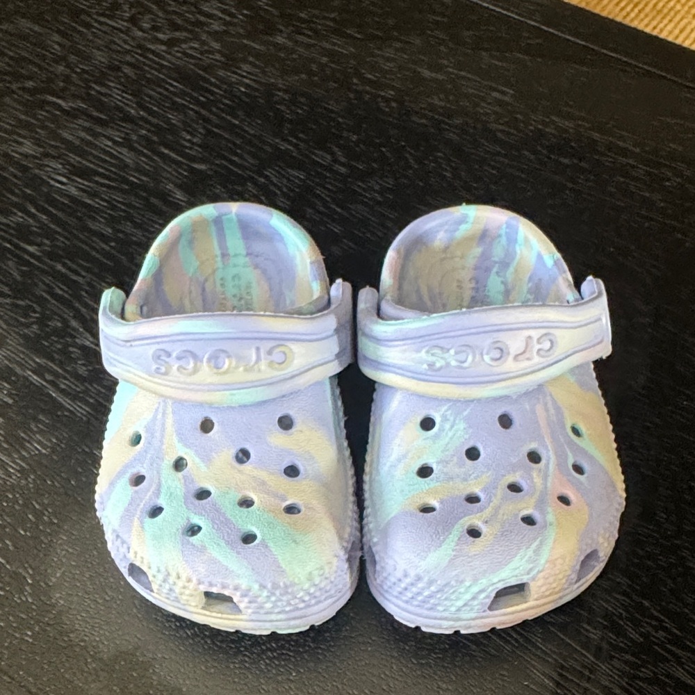 CROCS Kids Sandals - Blue and Purple Tie-Dye